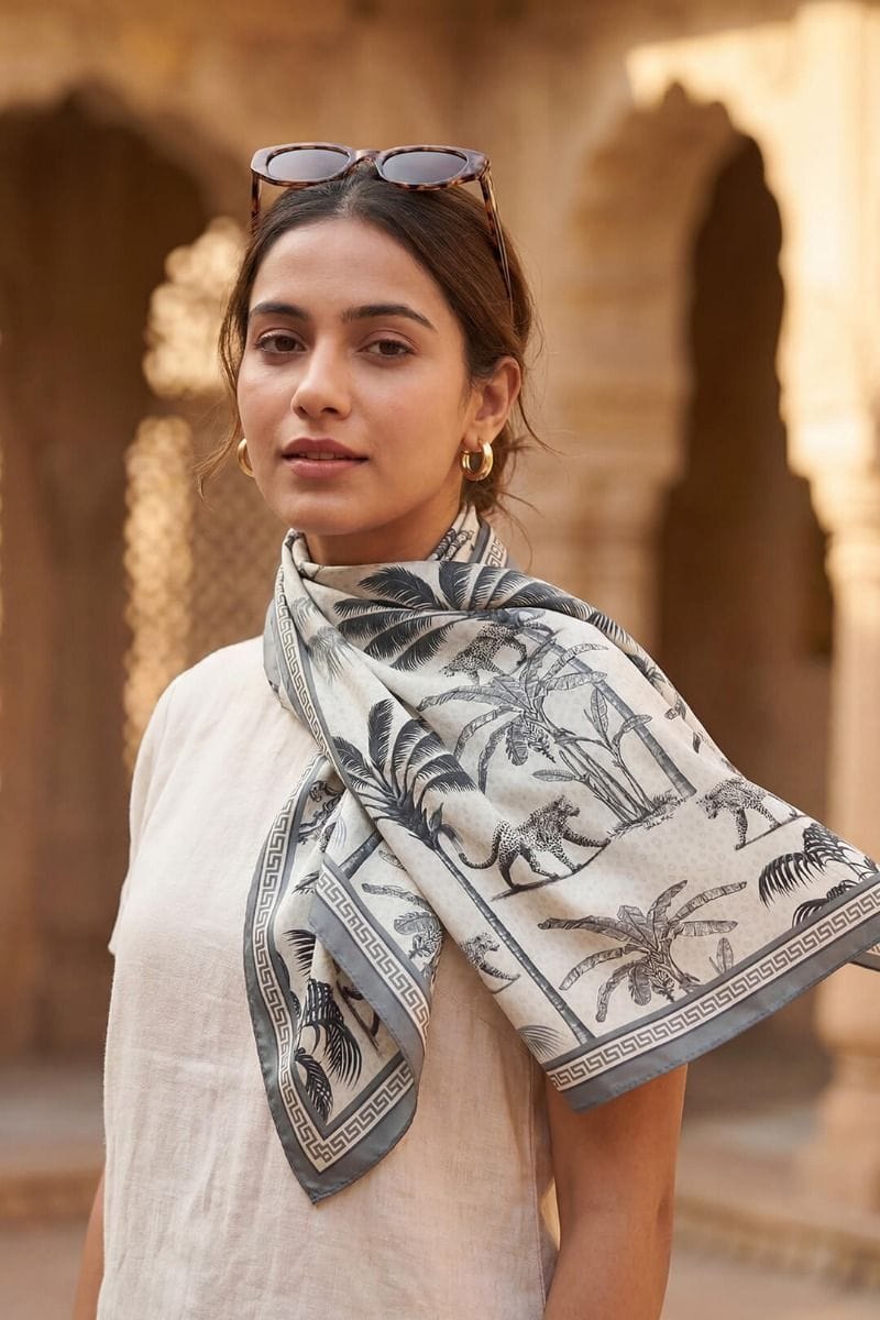 Grayscale Safari Scarf