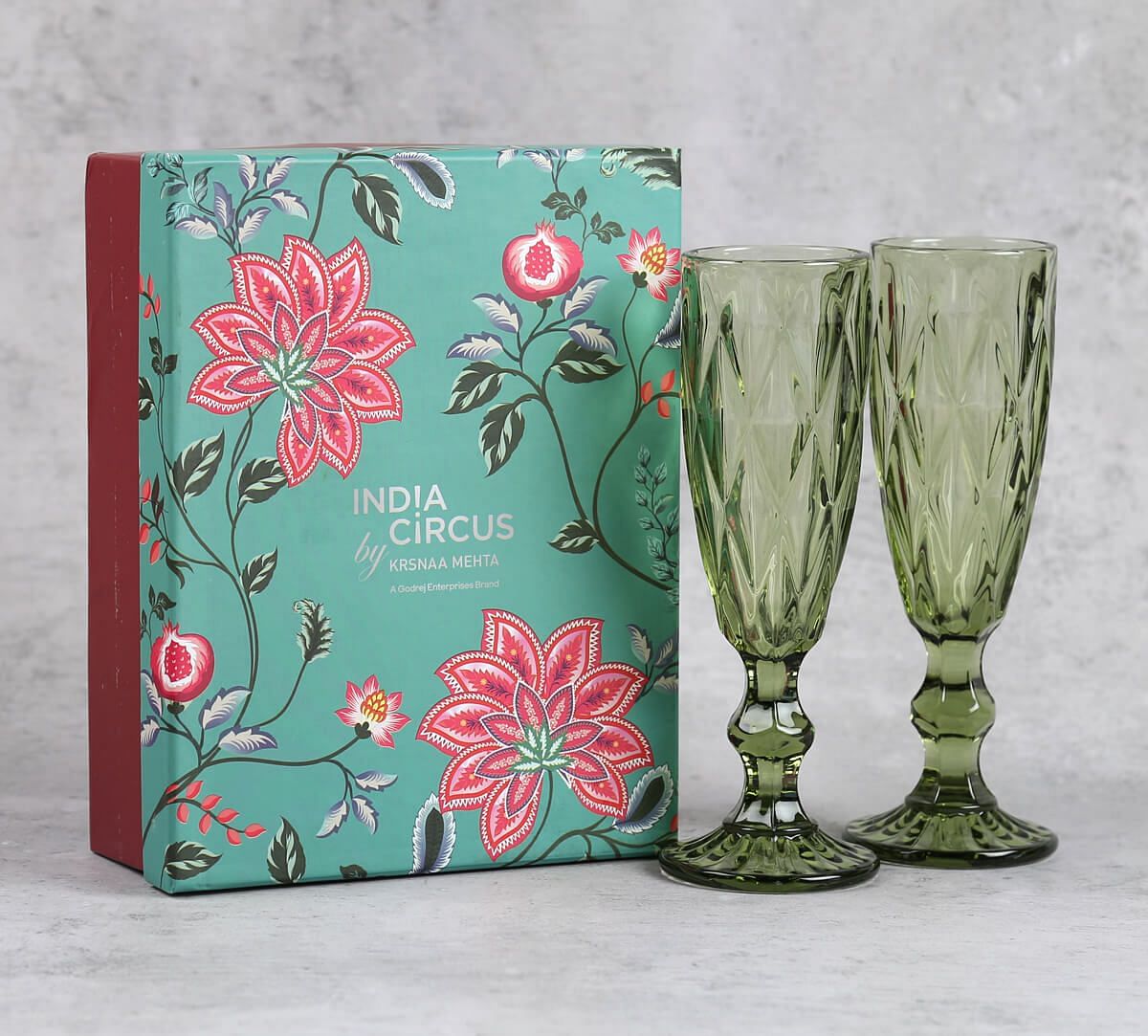 India Circus by Krsnaa Mehta Green Champagne Glass