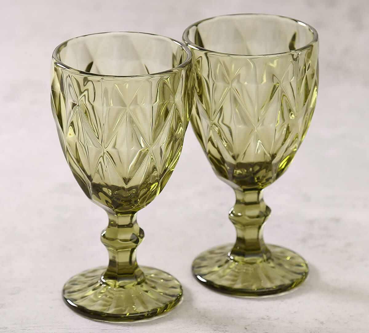 Green Wine Glasses (set of 2)