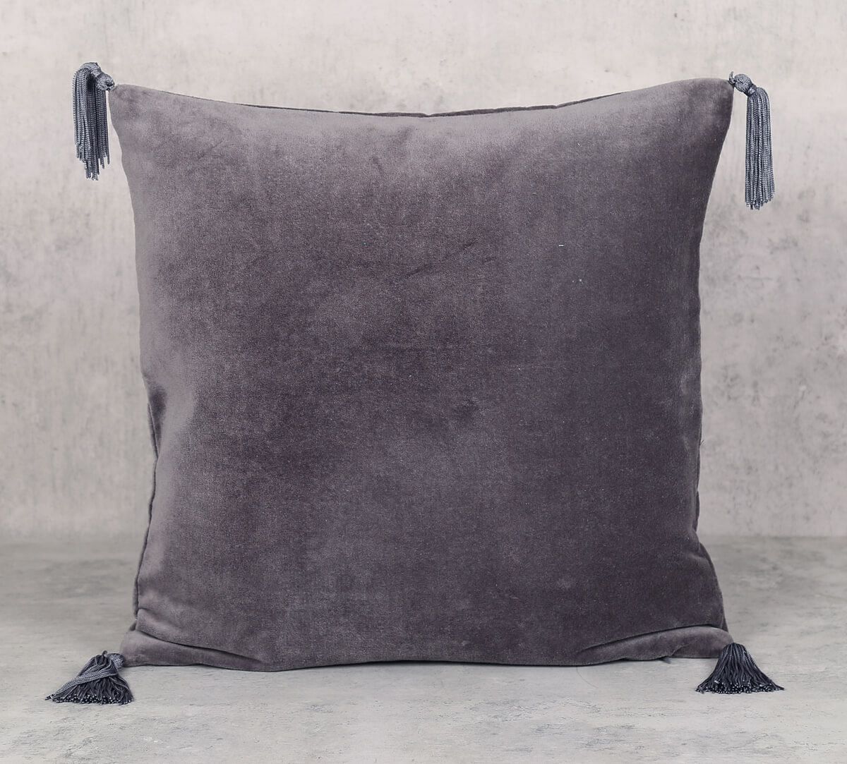 India Circus by Krsnaa Mehta Grey Decorated Adorn Cushion Cover