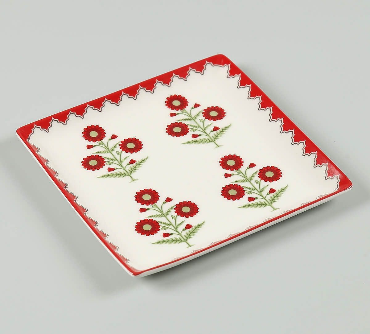 India Circus by Krsnaa Mehta Grey Poppy Flower Small Platter