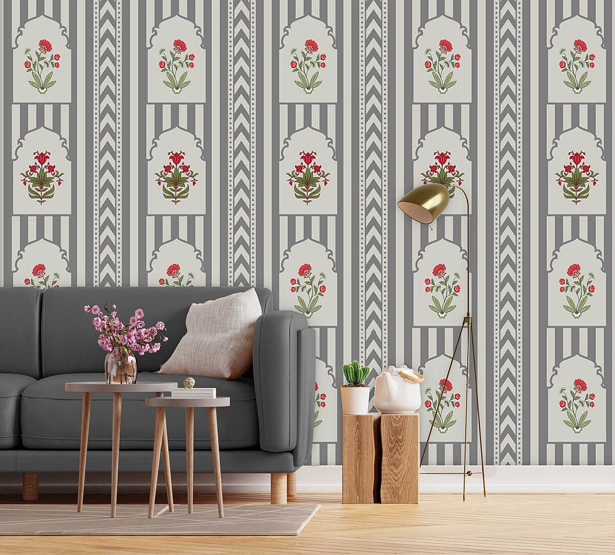 India Circus by Krsnaa Mehta Grey Spell Wallpaper