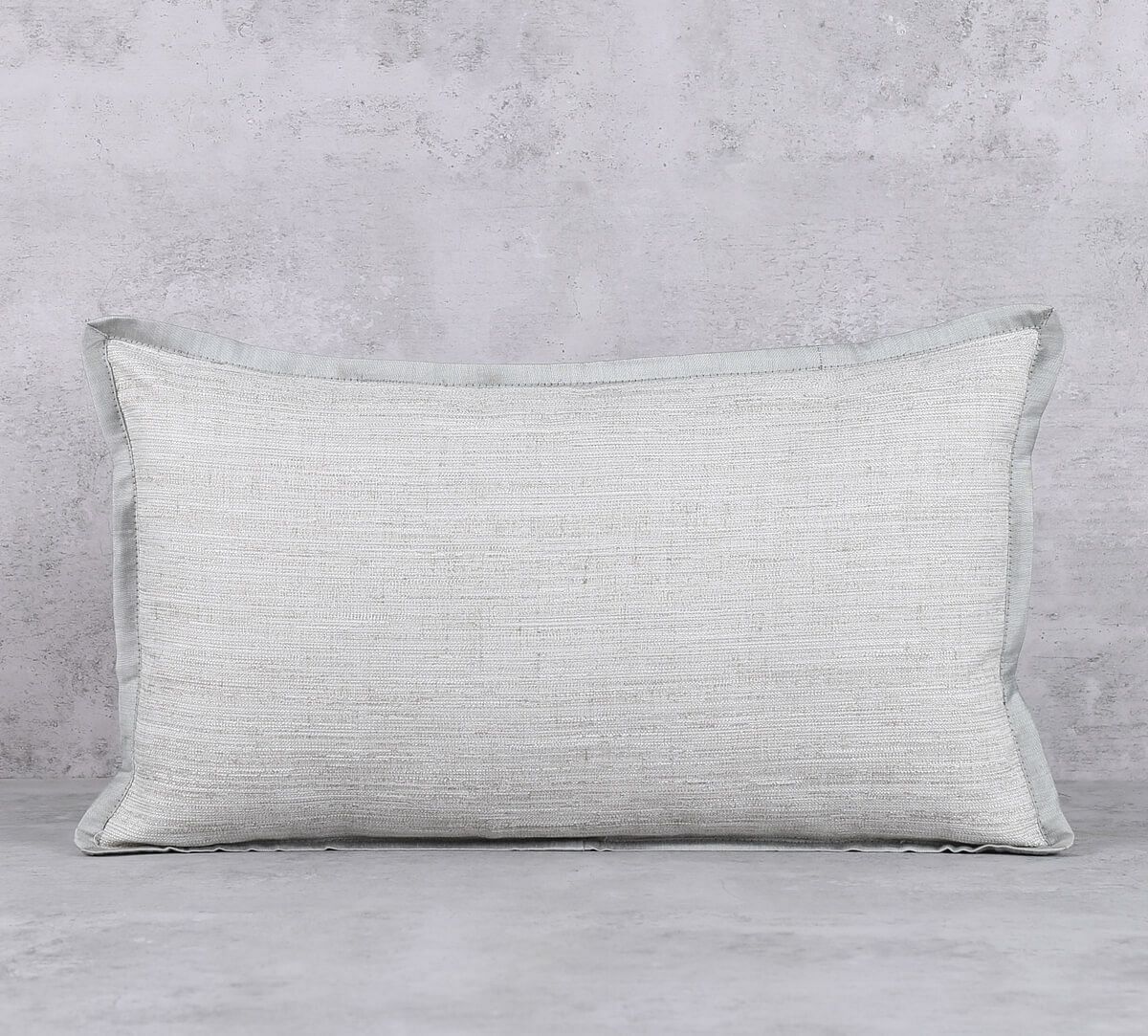 India Circus by Krsnaa Mehta Heavenly Gray Flange Khadi Cushion Cover