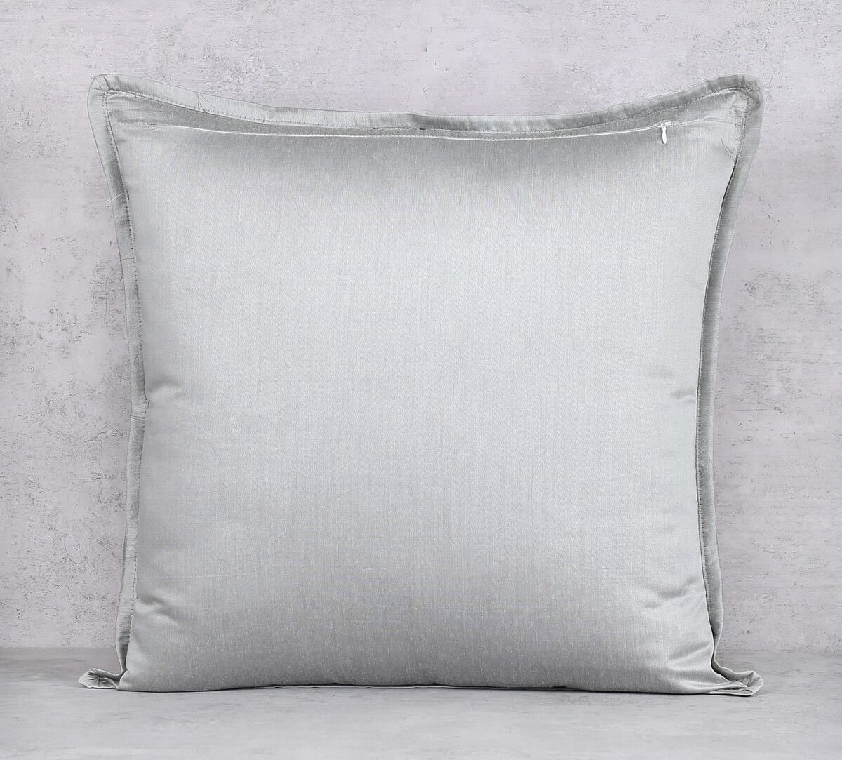 India Circus by Krsnaa Mehta Heavenly Gray Flange Khadi Cushion Cover