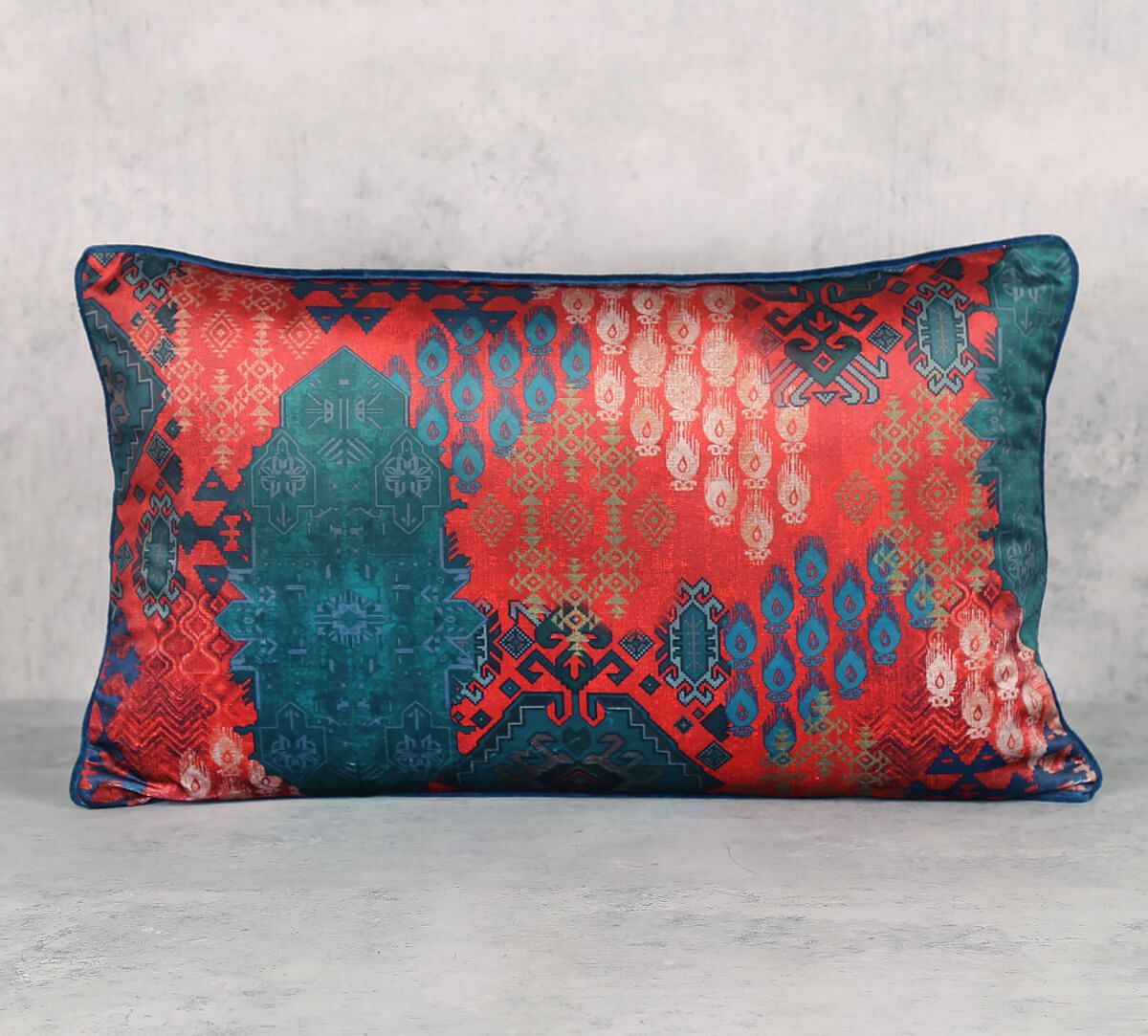 India Circus by Krsnaa Mehta Heritage Haven Rectangle Velvet Cushion Cover