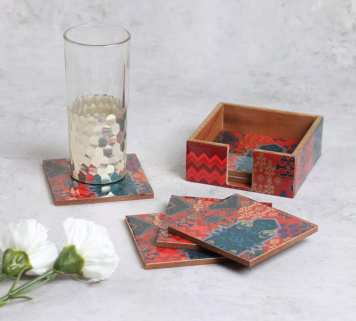 India Circus by Krsnaa Mehta Heritage Haven MDF Coaster with Stand