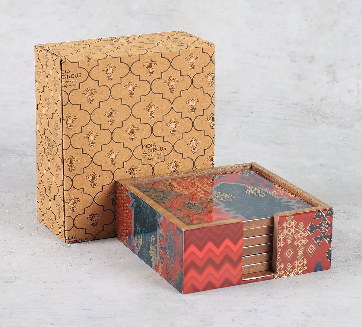India Circus by Krsnaa Mehta Heritage Haven MDF Coaster with Stand