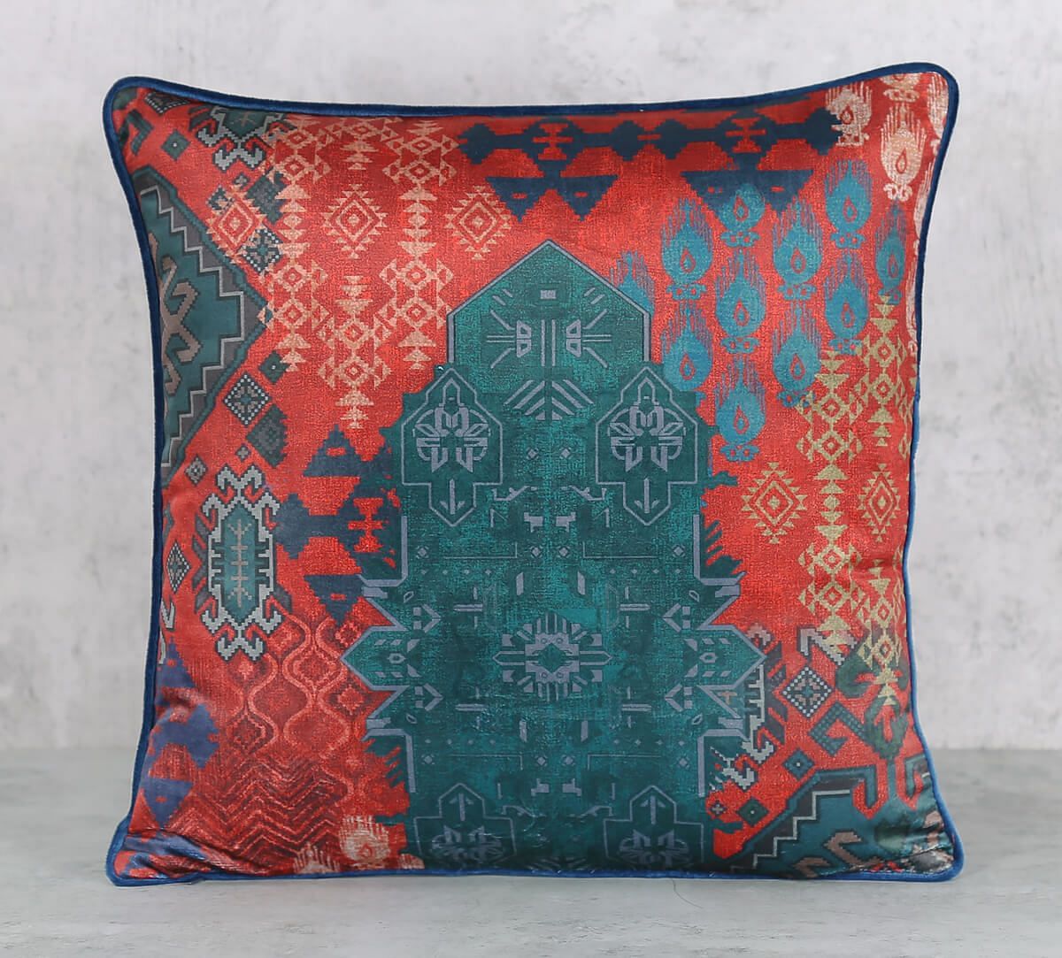 India Circus by Krsnaa Mehta Heritage Haven Velvet Cushion Cover