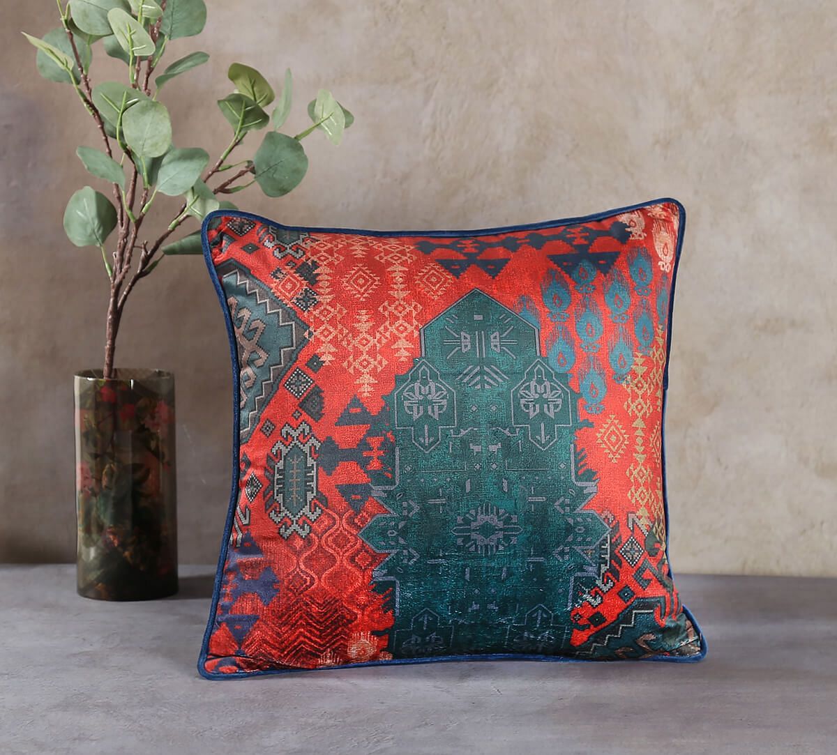 India Circus by Krsnaa Mehta Heritage Haven Velvet Cushion Cover