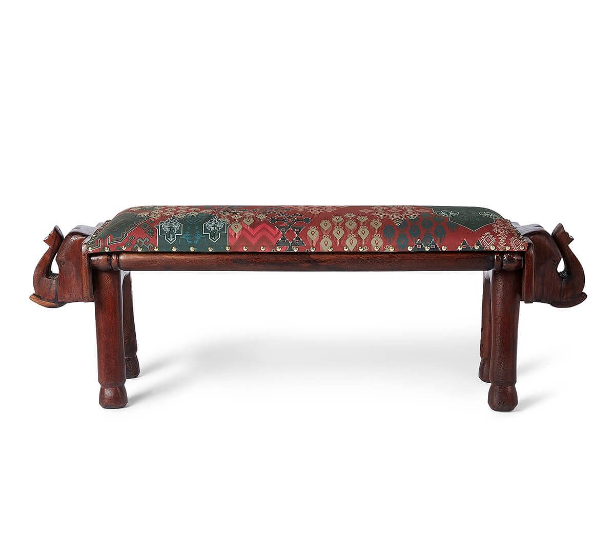 India Circus by Krsnaa Mehta Heritage Haven Wooden Elephant Bench