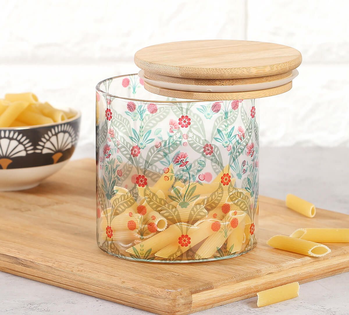India Circus by Krsnaa Mehta Iron Blooming Dahlia Glass Jar 680mL