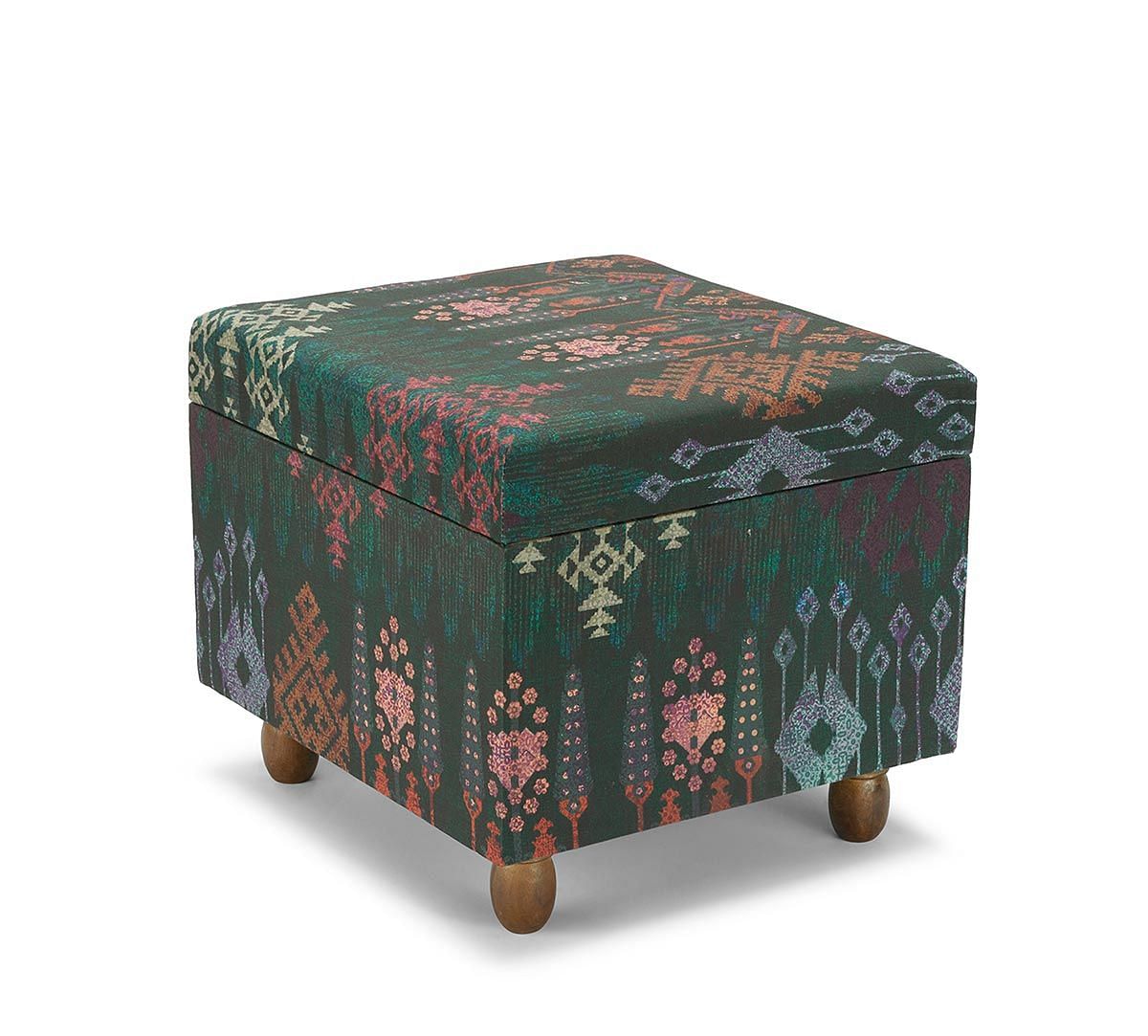 India Circus by Krsnaa Mehta Kaleidoscope Treasures Storage Pouffe