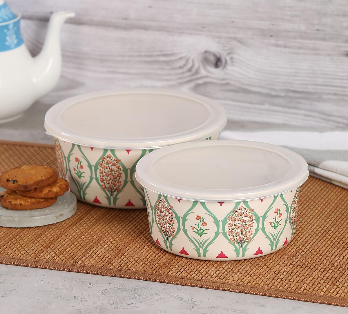 India Circus by Krsnaa Mehta Lattice Blooms Big Container set of 2