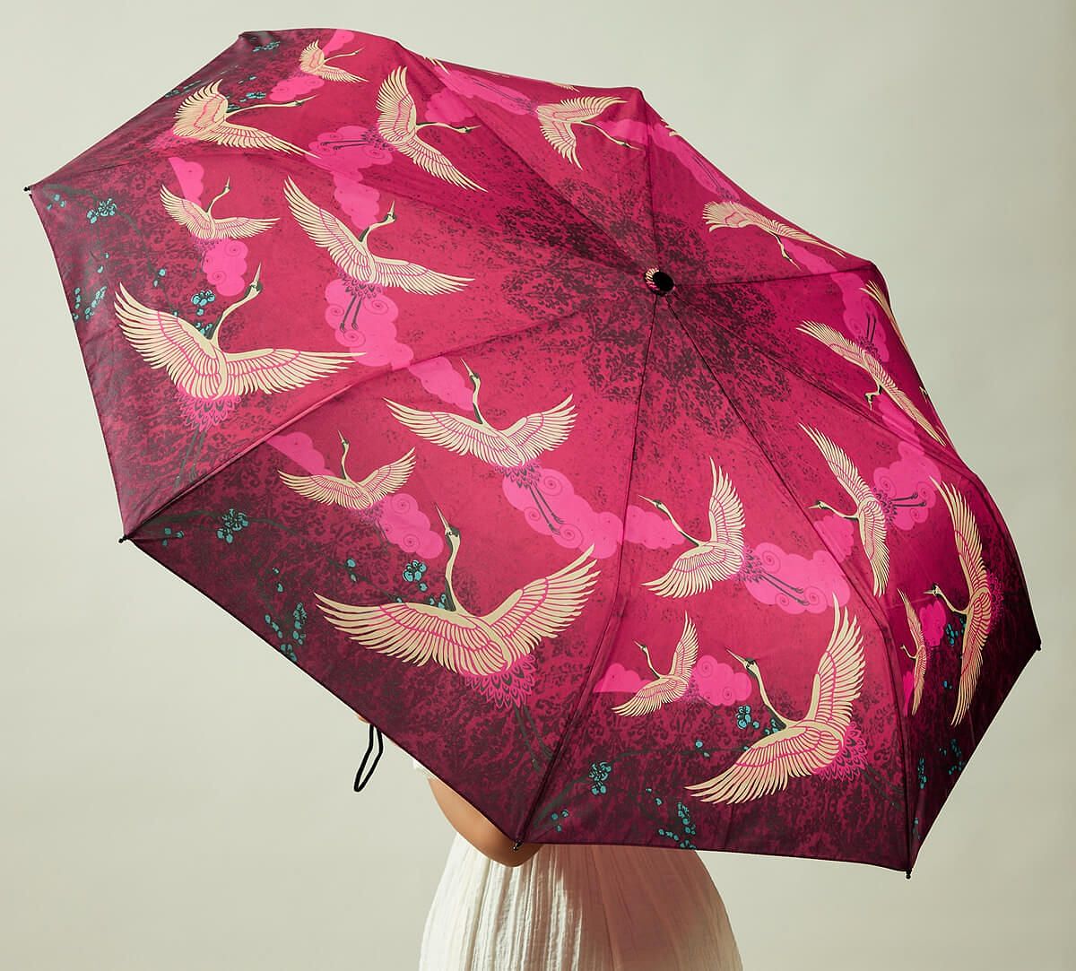 India Circus by Krsnaa Mehta Legend of the Cranes 3 fold Umbrella