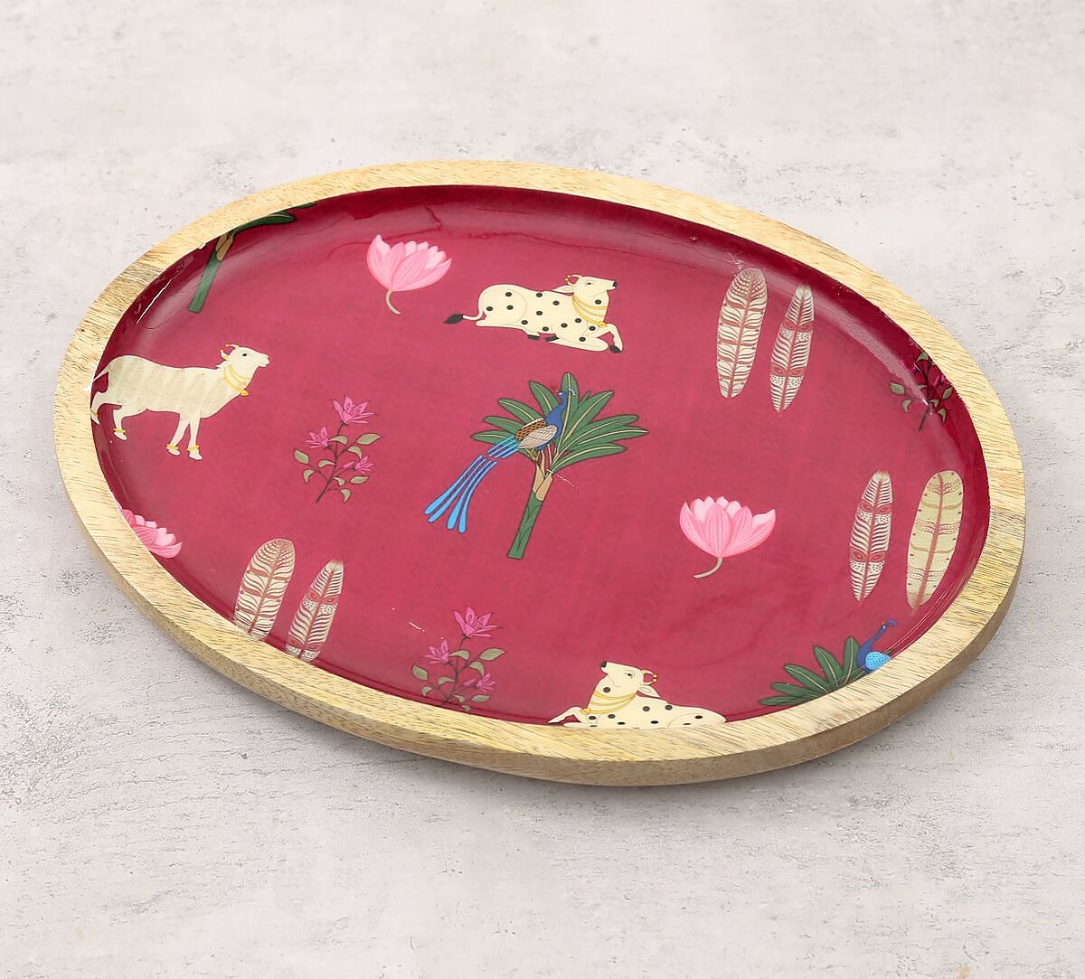 India Circus by Krsnaa Mehta Magenta Biome Mystique Oval Platter