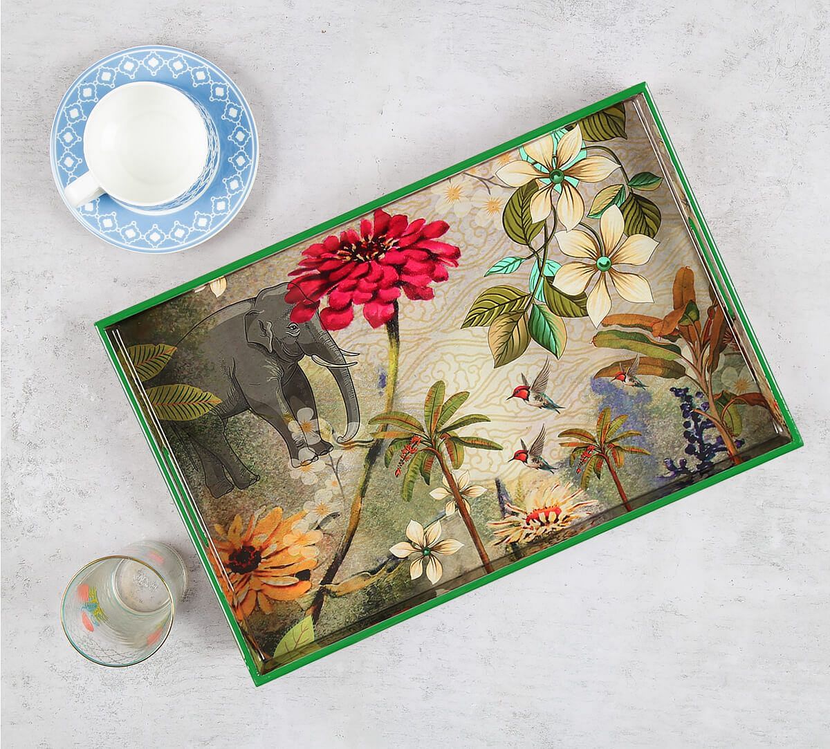 India Circus by Krsnaa Mehta March of the Blossoms Rectangle Serving Tray