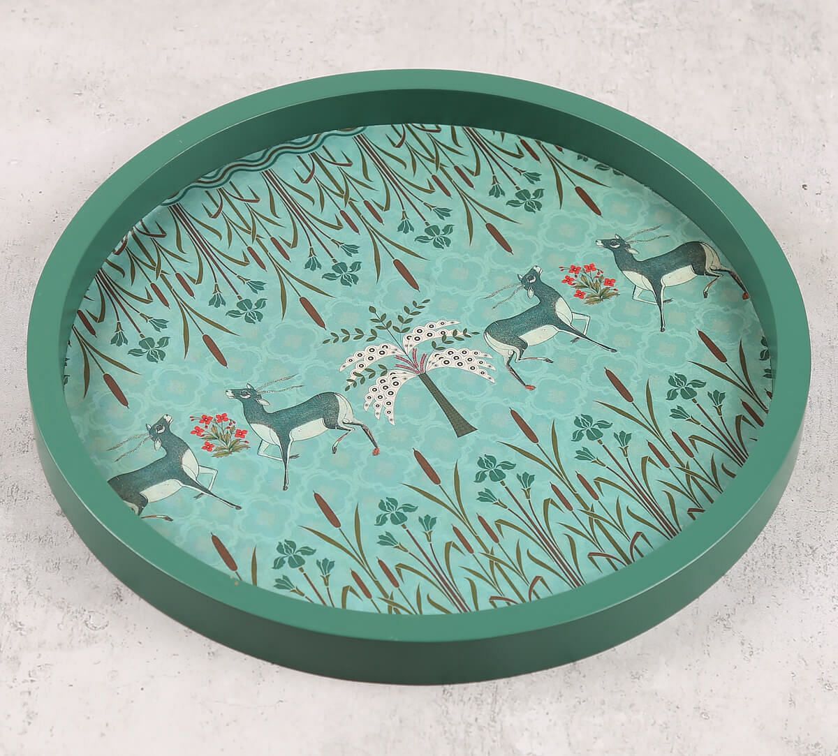 India Circus by Krsnaa Mehta Mirroring Deer Garden Decor Plate
