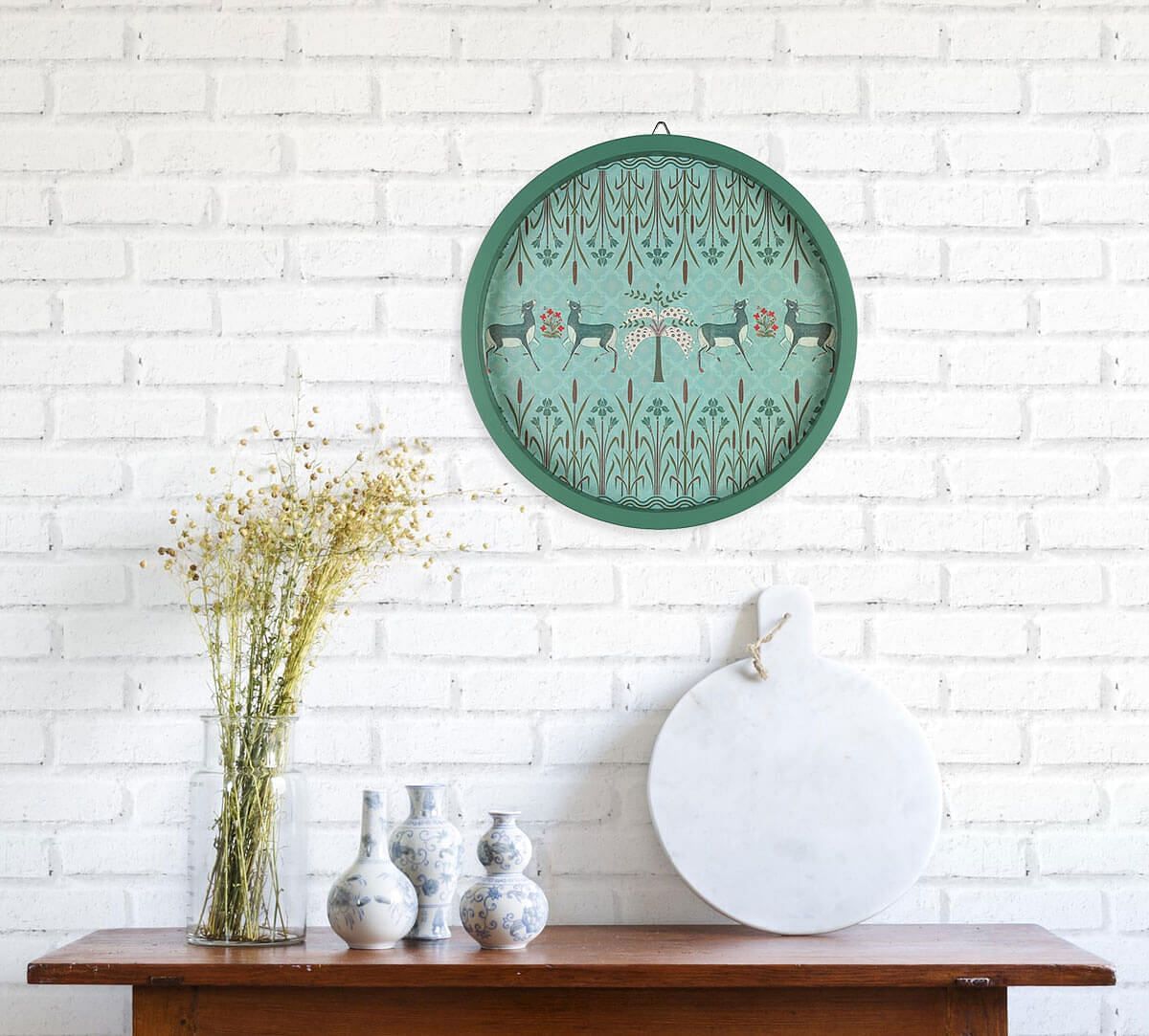 India Circus by Krsnaa Mehta Mirroring Deer Garden Decor Plate