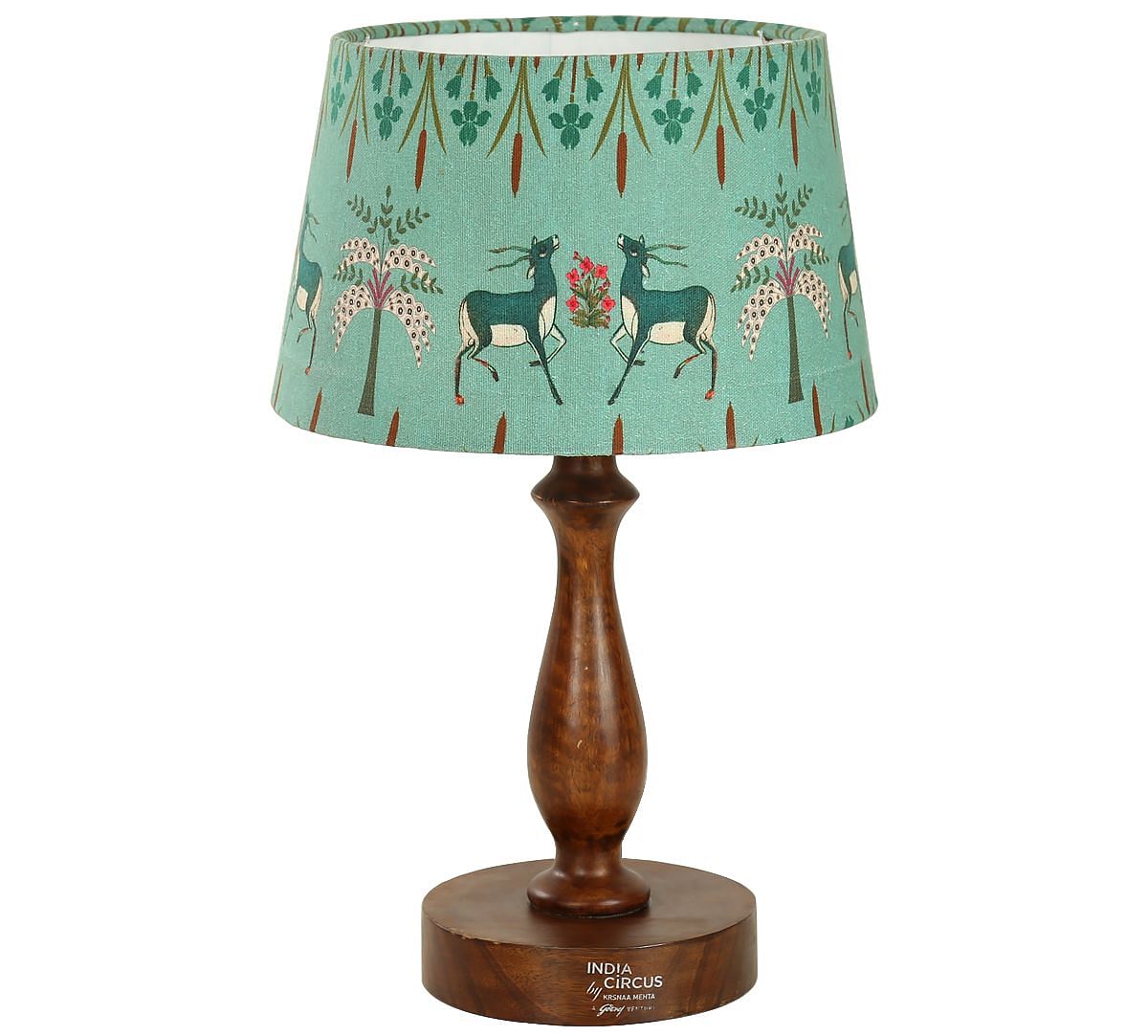 India Circus by Krsnaa Mehta Mirroring Deer Garden Drum Table Lamp