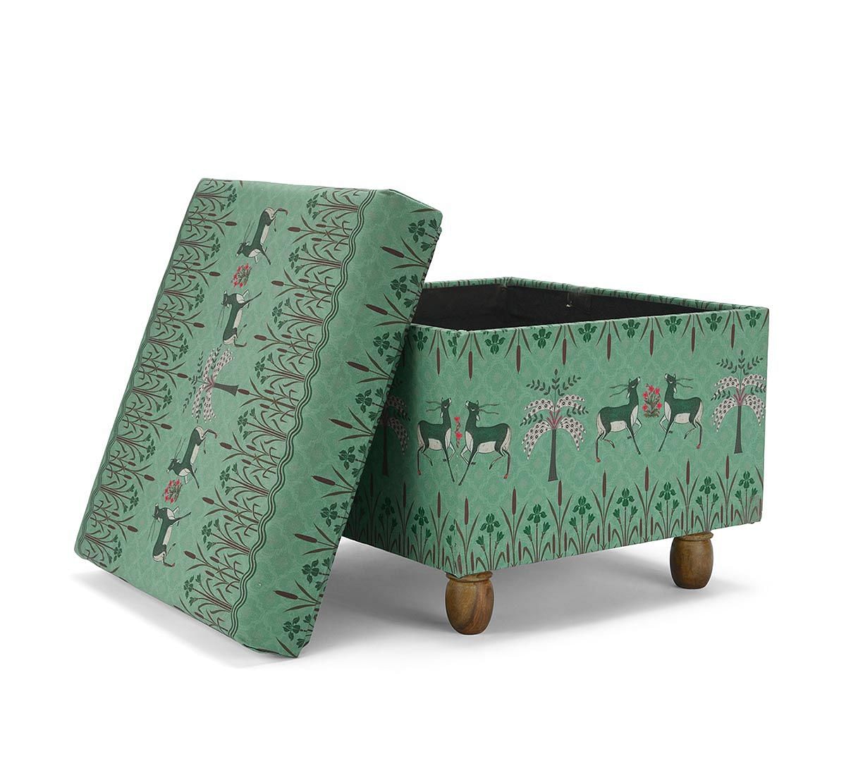 India Circus by Krsnaa Mehta Mirroring Deer Garden Storage Pouffe
