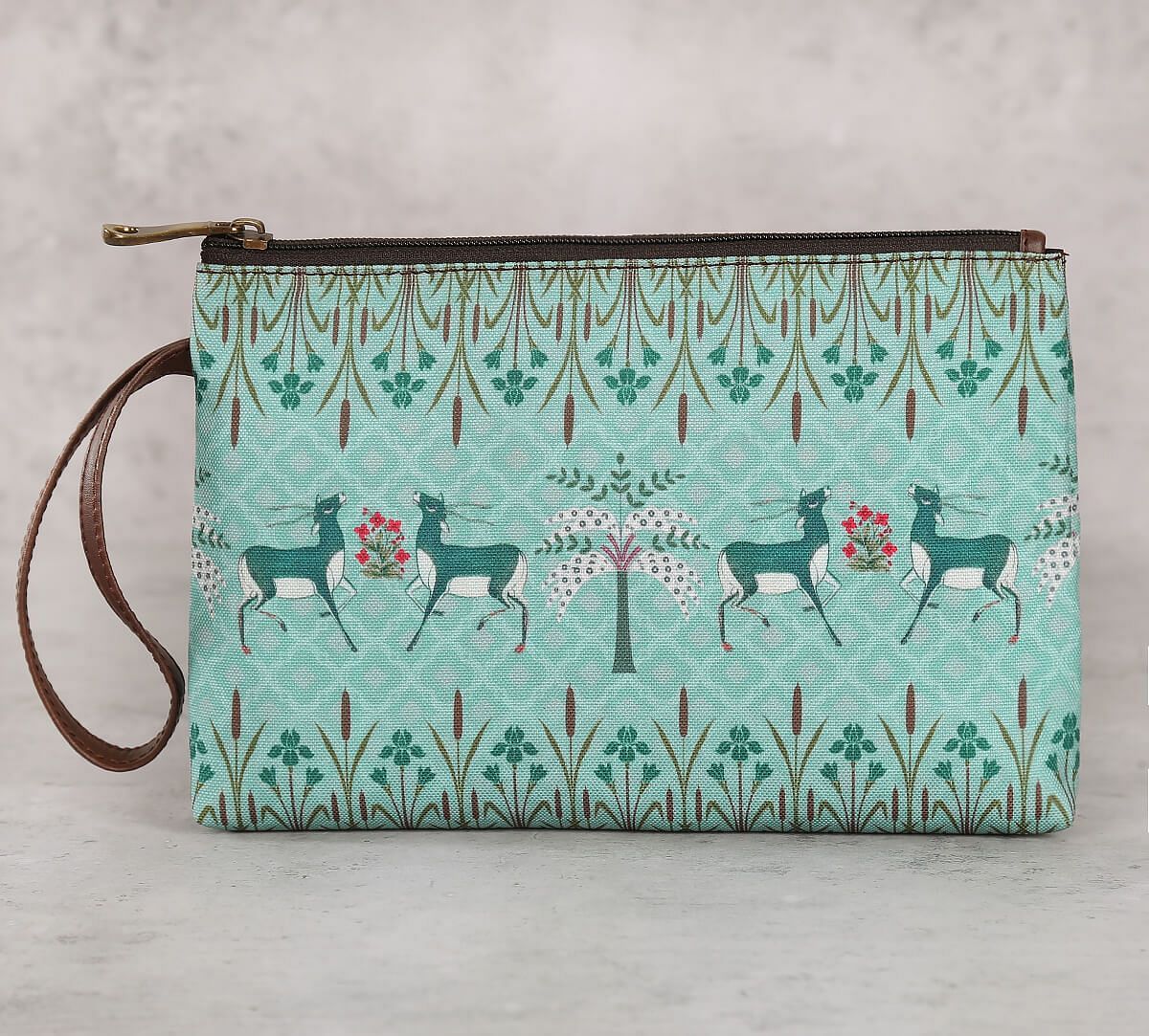 India Circus by Krsnaa Mehta Mirroring Deer Garden Utility Pouch