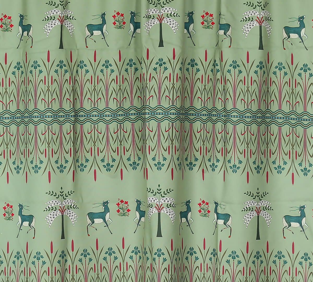 India Circus by Krsnaa Mehta Moss Mirroring Deer Garden Fabric