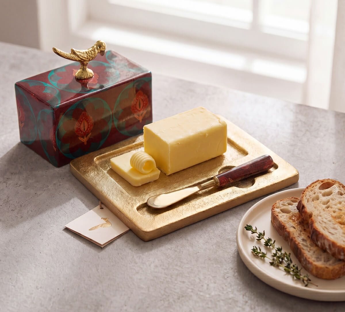 Moving Kilims Butter Dish with Butter Knife