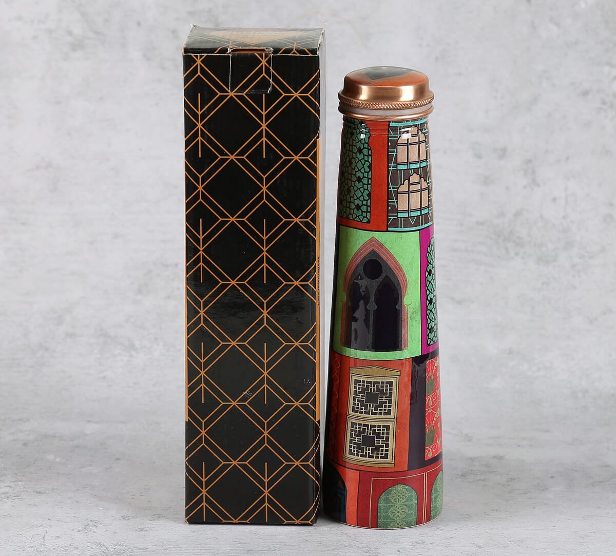 India Circus by Krsnaa Mehta Mughal Doors Reiteration Tapered Copper Bottle