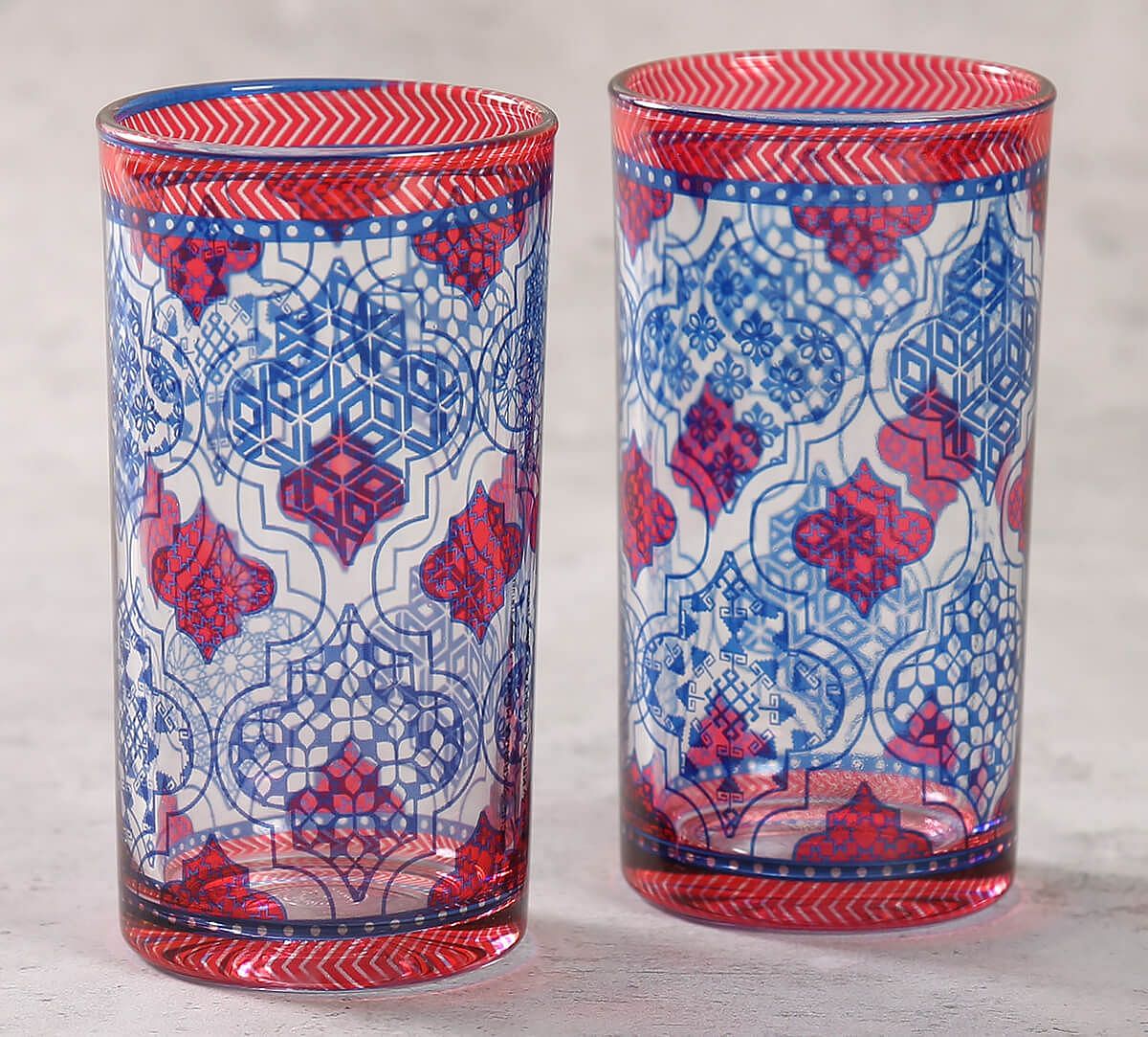 India Circus by Krsnaa Mehta Mughal Jhali Glass Tumbler Set of 2