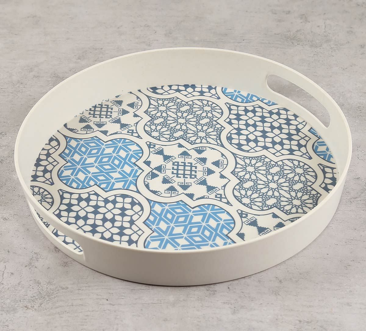 India Circus by Krsnaa Mehta Mughal Jhali Round Bamboo Tray
