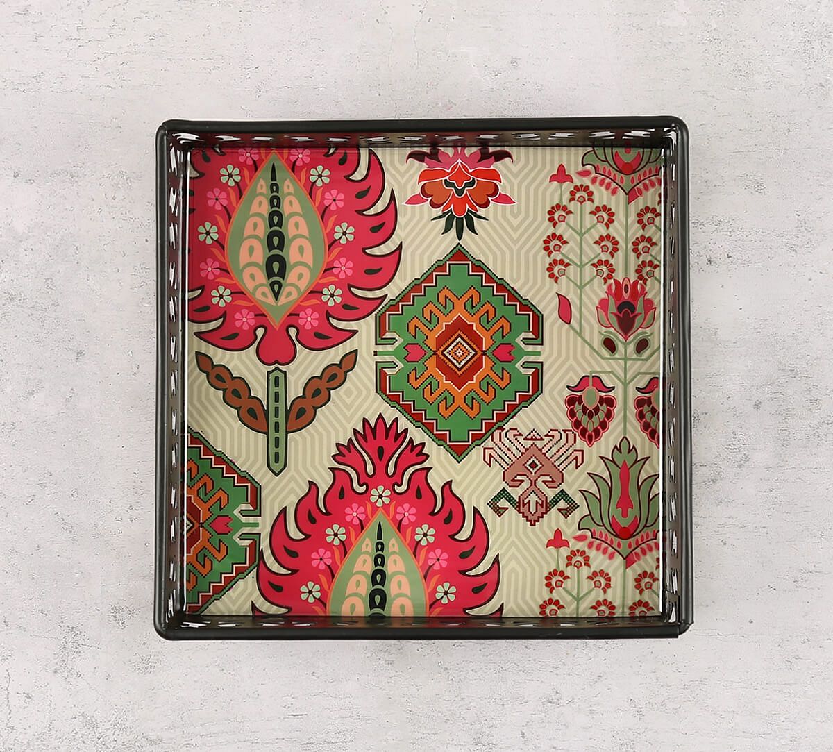 India Circus by Krsnaa Mehta Mystifying Dazzle Square Iron Tray