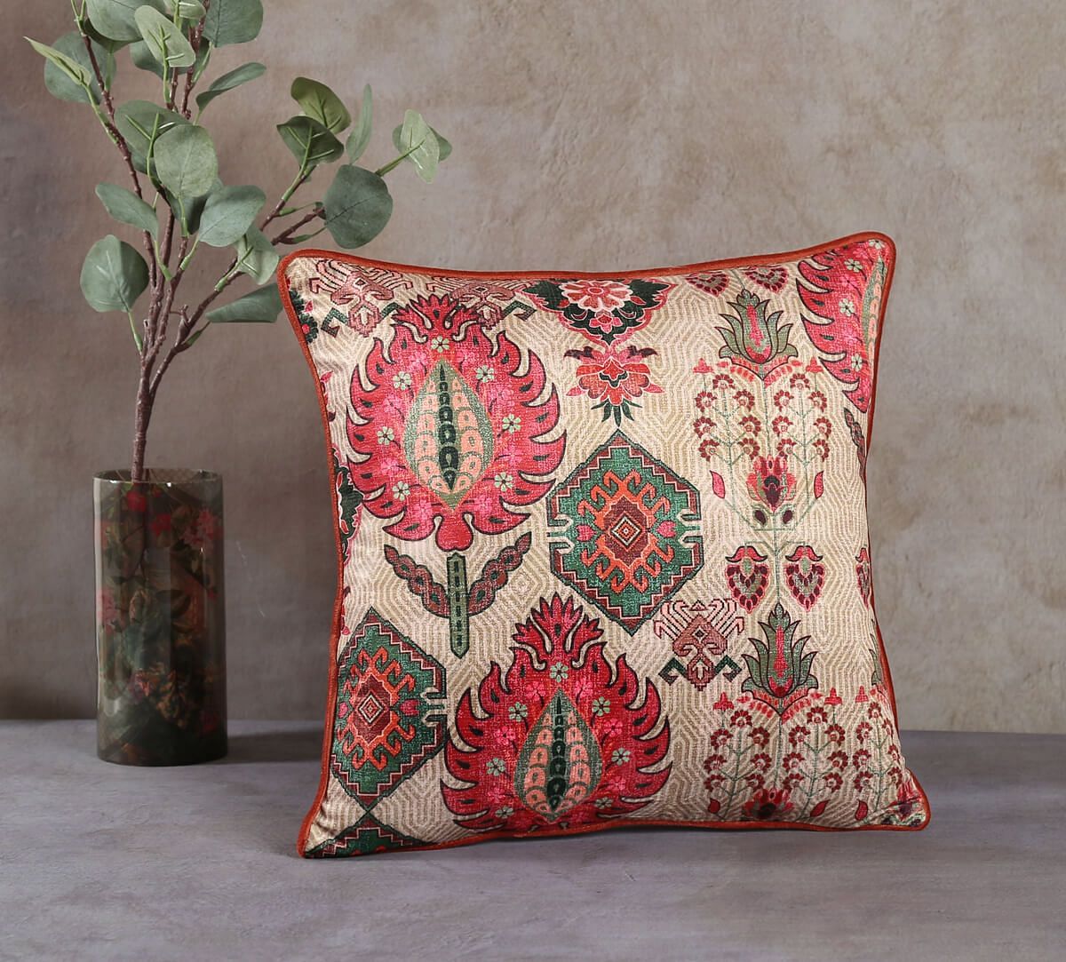 India Circus by Krsnaa Mehta Mystifying Dazzle Velvet Cushion Cover