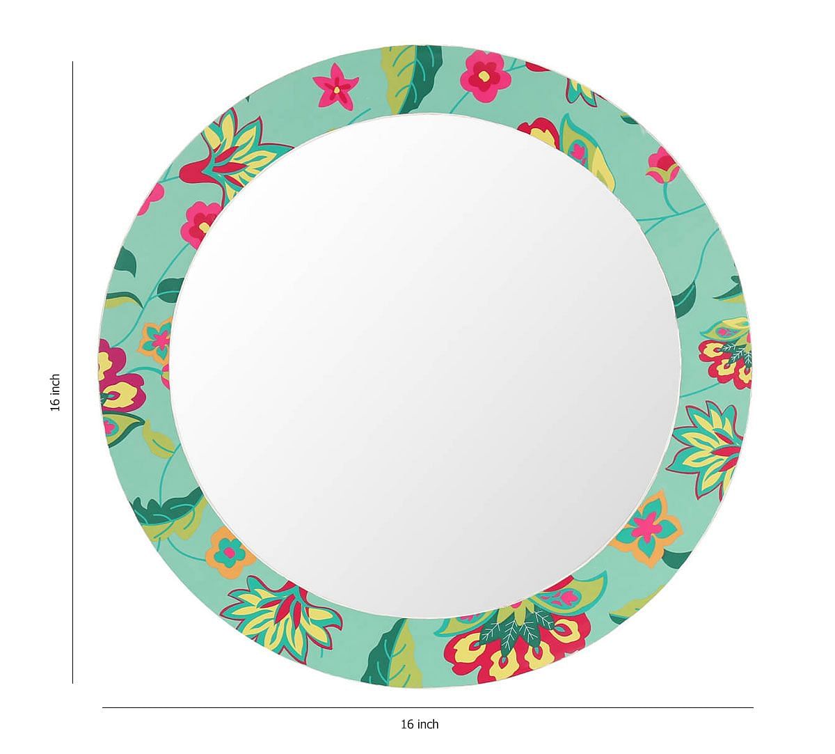 India Circus by Krsnaa Mehta Neon Cyanic Pop Burst Wall Mirror