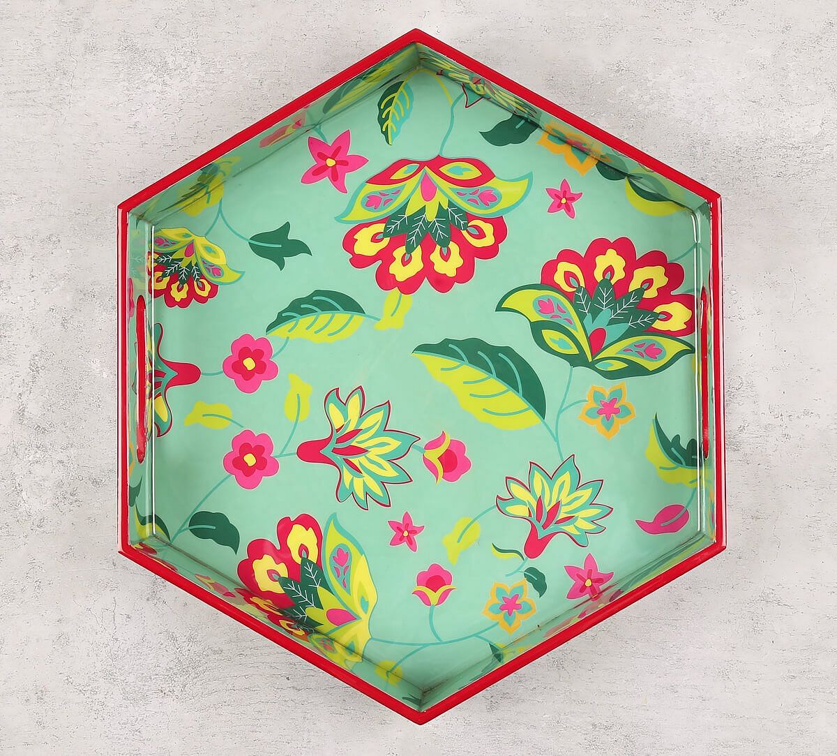 India Circus by Krsnaa Mehta Neon Cyanic Pop Burst Hexagon Tray
