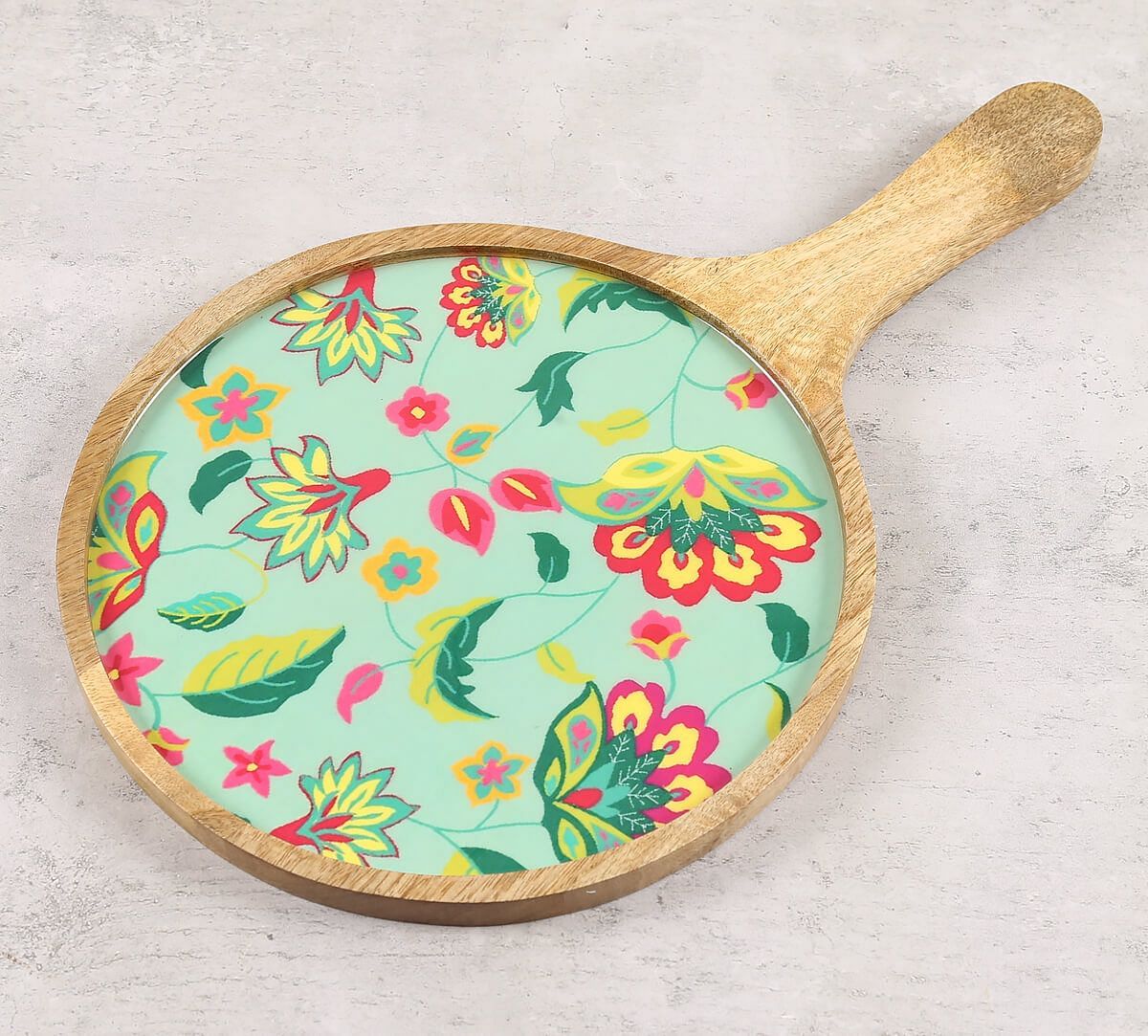 India Circus by Krsnaa Mehta Neon Cyanic Pop Burst Round Serving Platter