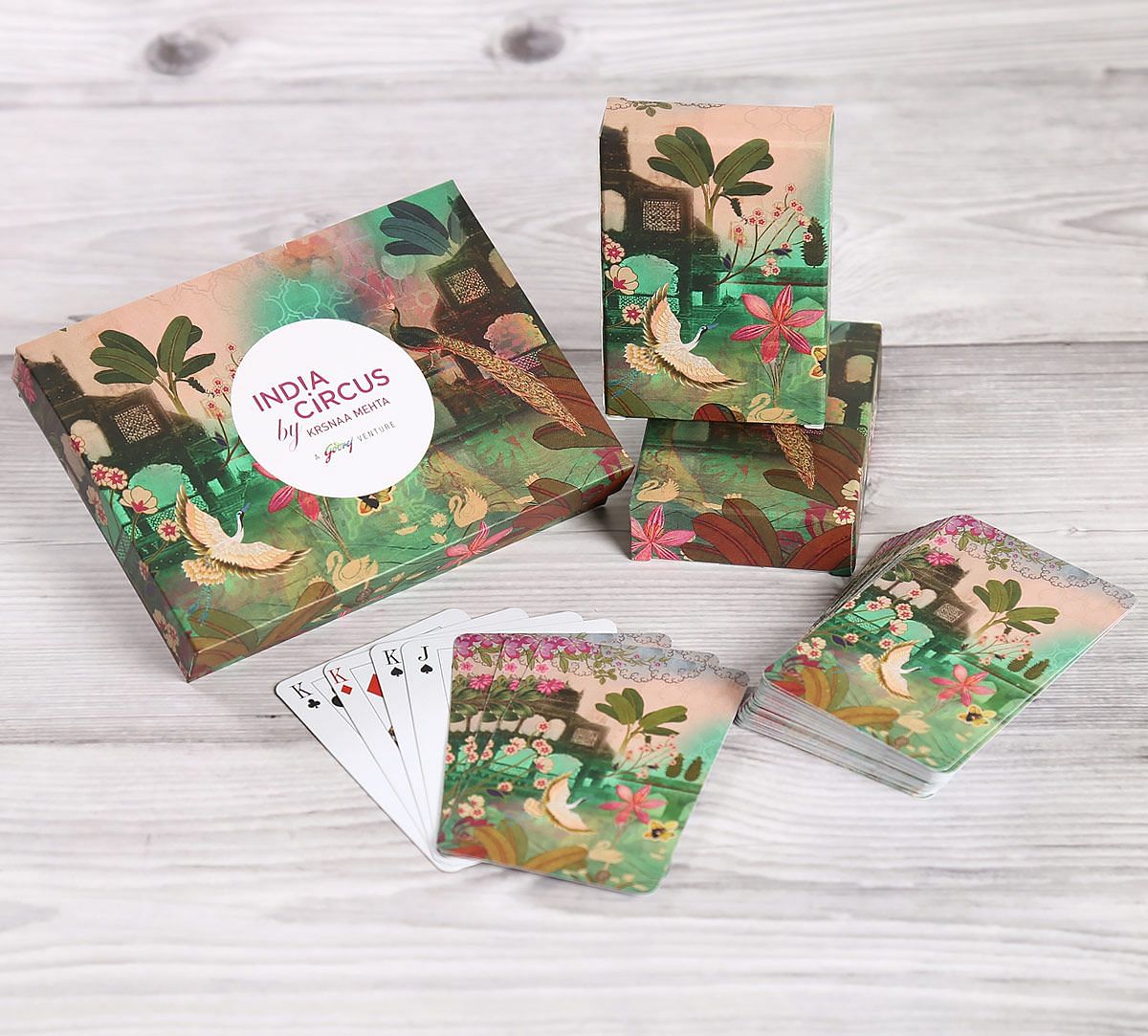 India Circus by Krsnaa Mehta Of Feathers and Blooms Playing Cards