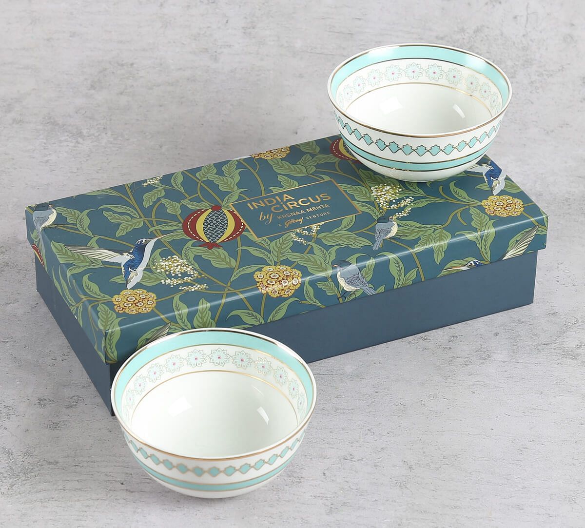 India Circus by Krsnaa Mehta Olive Oasis Katori Set of 2