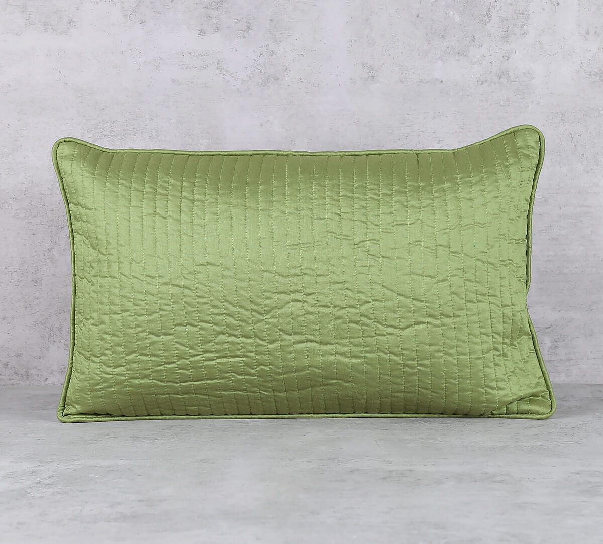 India Circus by Krsnaa Mehta Olive Pintucks Quilted Cushion Cover