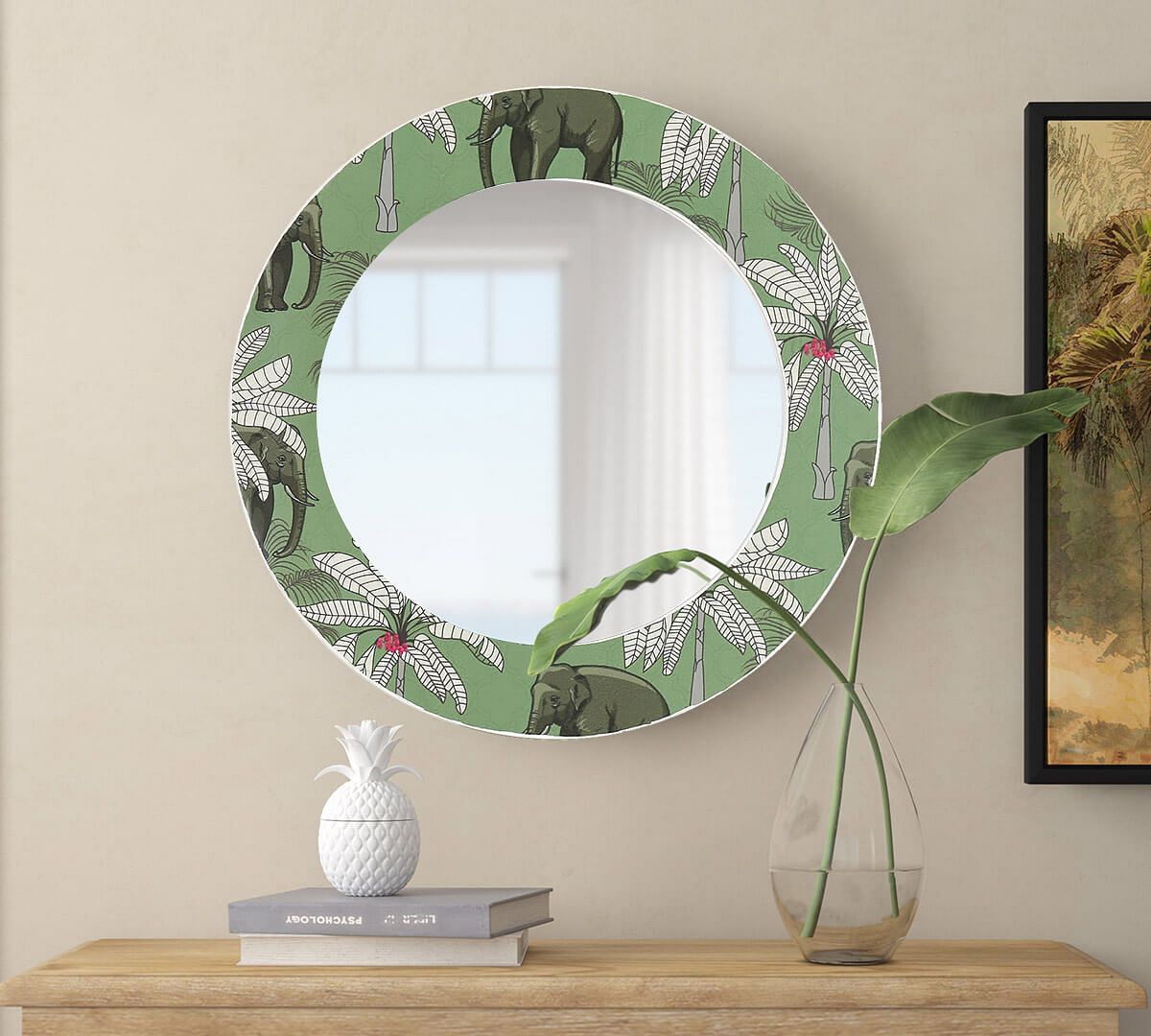 India Circus by Krsnaa Mehta Palm Tusker Wall Mirror