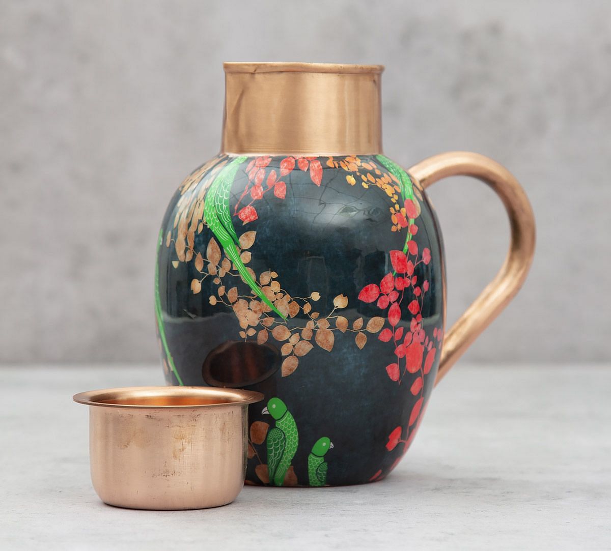 India Circus by Krsnaa Mehta Parrots of the night Copper Jug Set