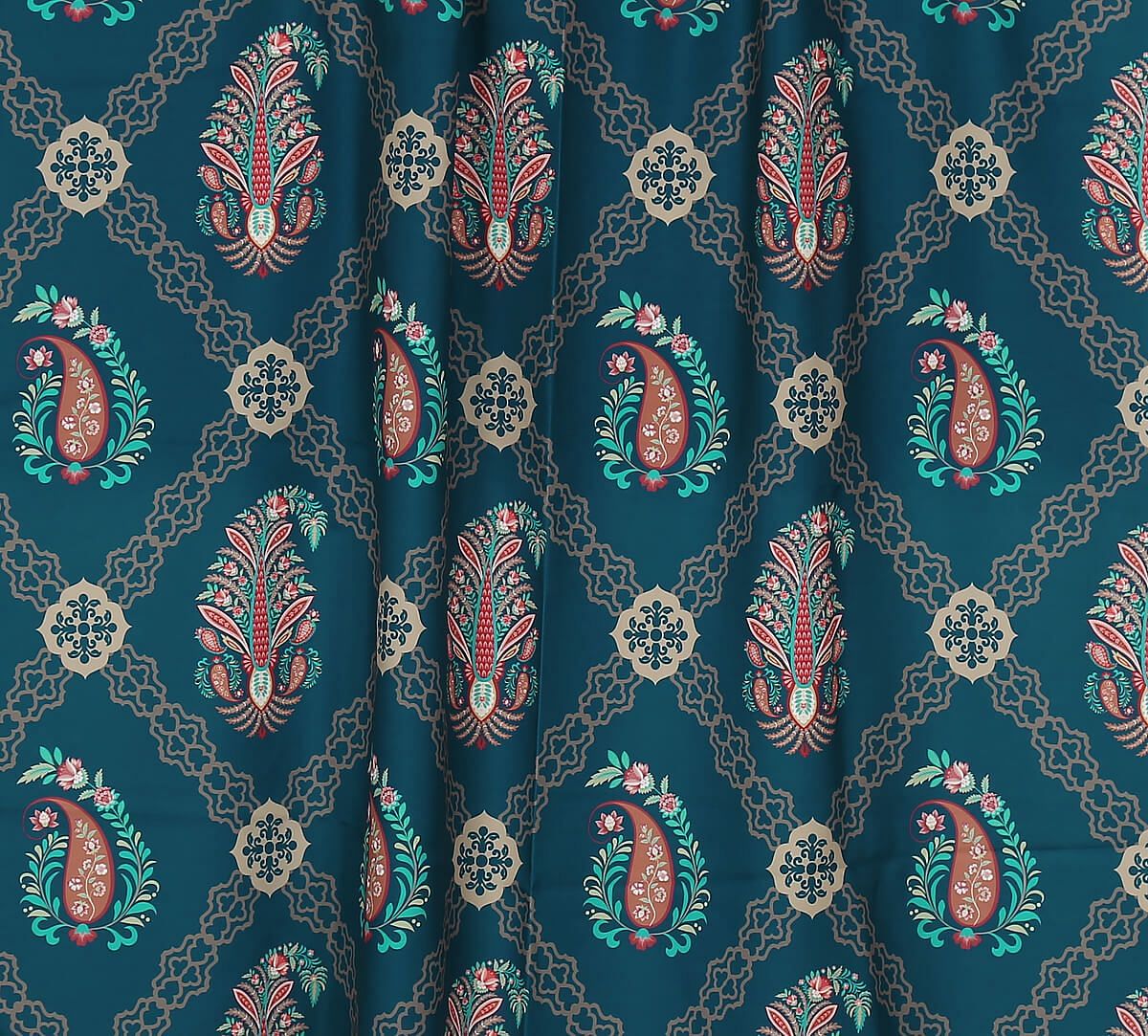 India Circus by Krsnaa Mehta Peacock Feathers of Twilight Fabric