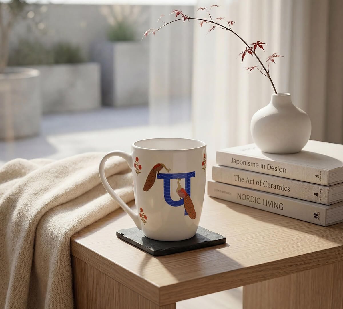 Peacock Palace Porcelain Coffee Mug