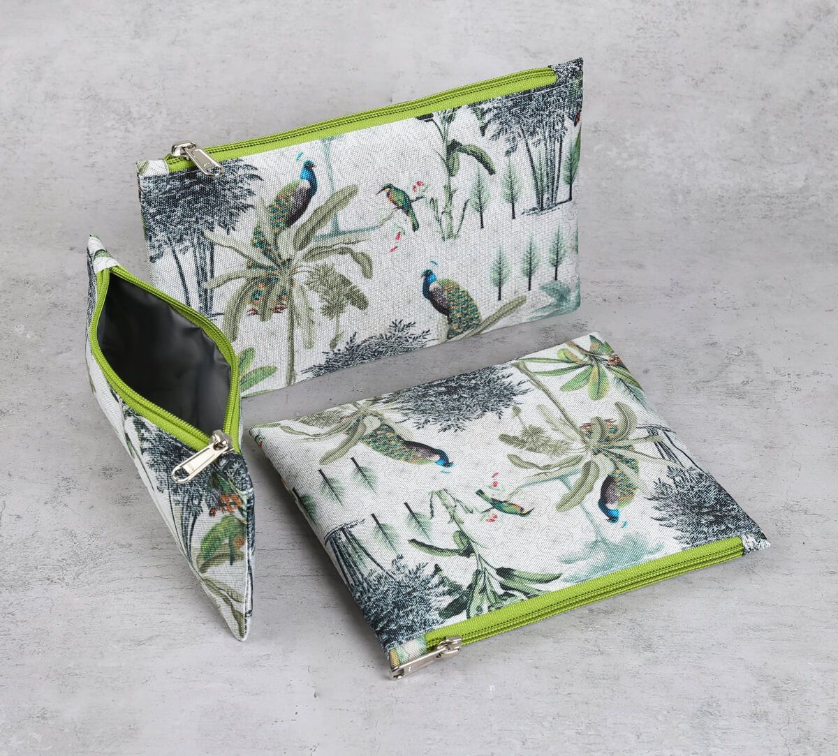 India Circus by Krsnaa Mehta Peacock Throne Paradise Utility Pouch Set of 3