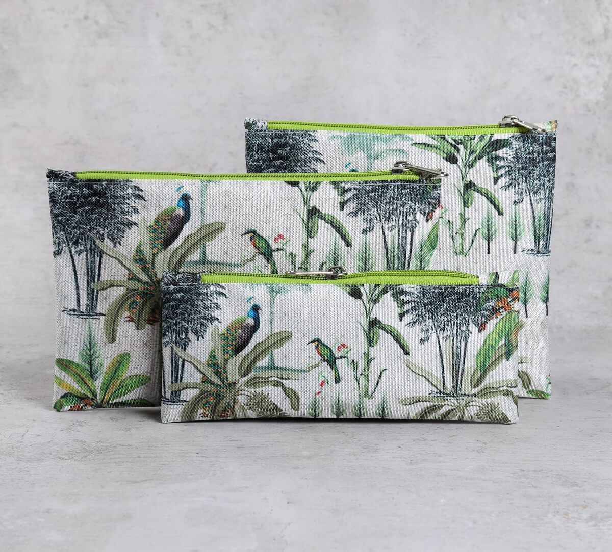 India Circus by Krsnaa Mehta Peacock Throne Paradise Utility Pouch Set of 3