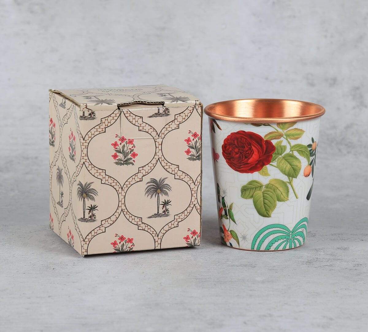 Petal and Plume Copper Tumbler Small