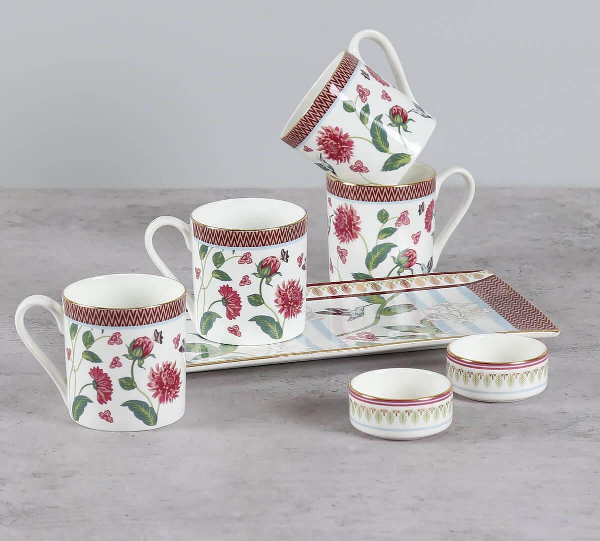 India Circus by Krsnaa Mehta Petal Perfection Snack Platter & Coffee Mug Set