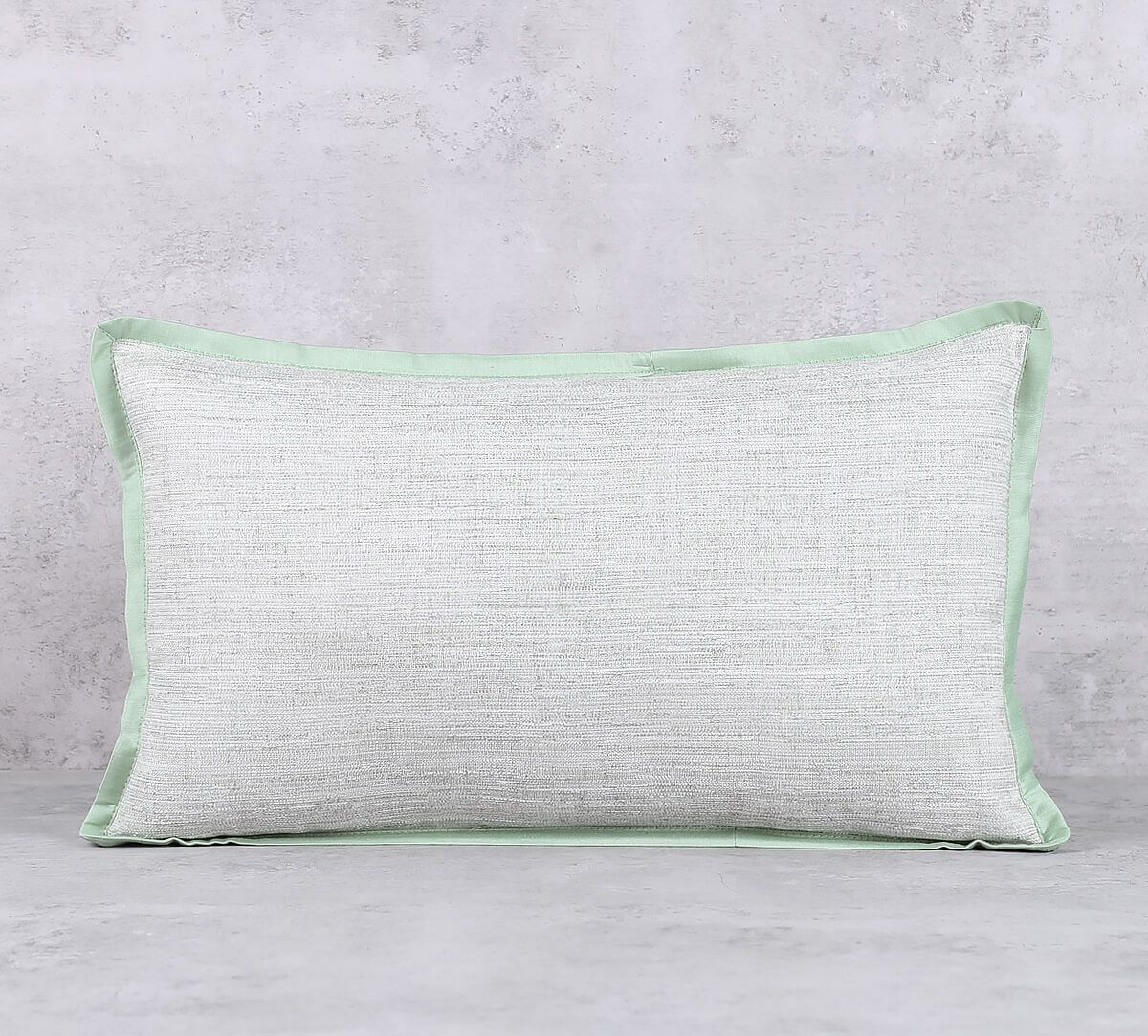 India Circus by Krsnaa Mehta Pistachio Flange Khadi Cushion Cover