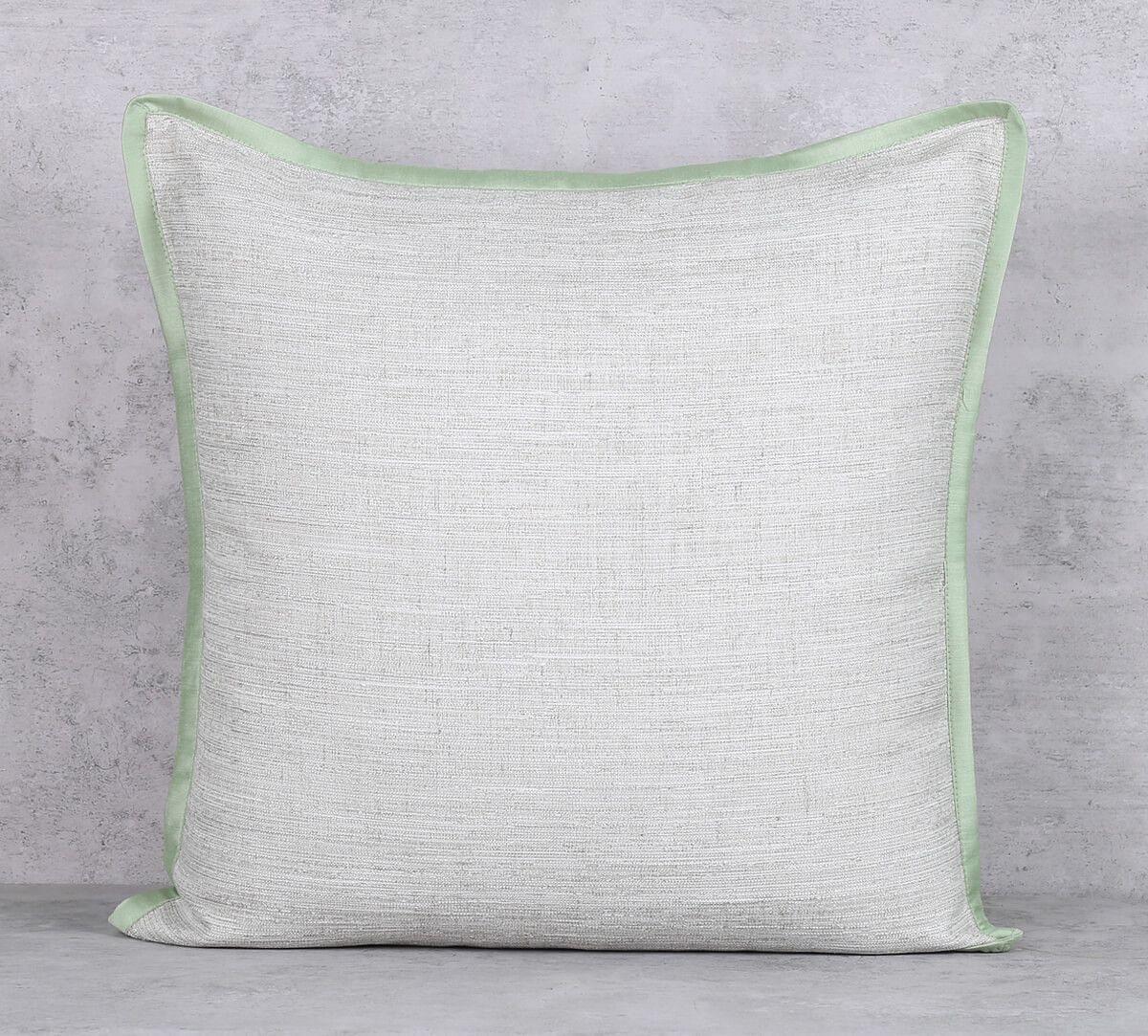 India Circus by Krsnaa Mehta Pistachio Flange Khadi Cushion Cover