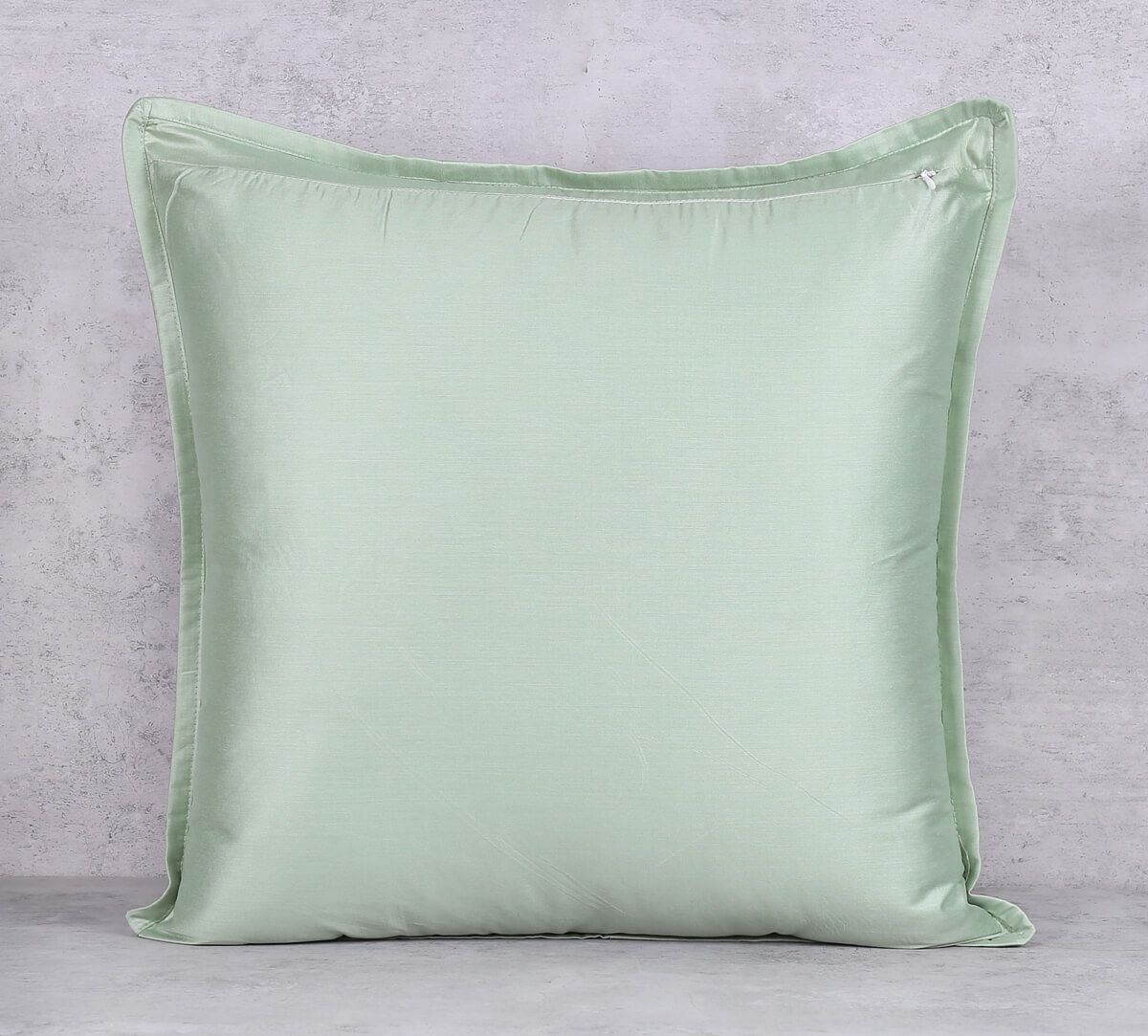 India Circus by Krsnaa Mehta Pistachio Flange Khadi Cushion Cover