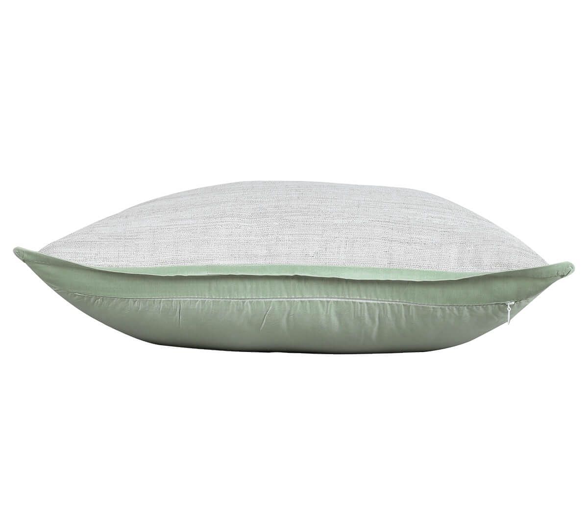 India Circus by Krsnaa Mehta Pistachio Flange Khadi Cushion Cover